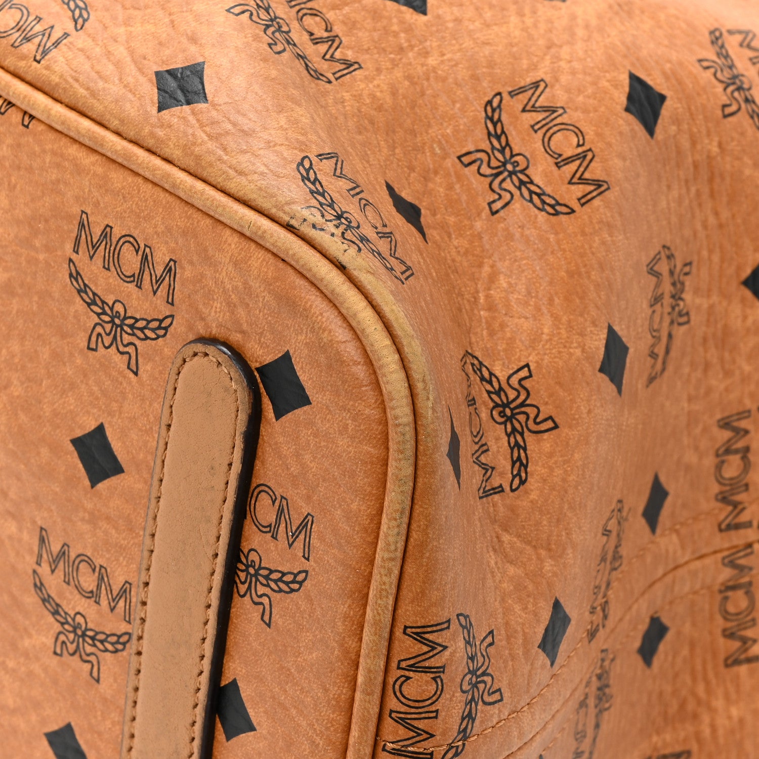MCM Visetos Medium Liz Reversible Shopper Tote Cognac 22 of 25