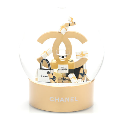 Chanel Glass CC Shopping Bag Snow Globe Gold 1 of 6