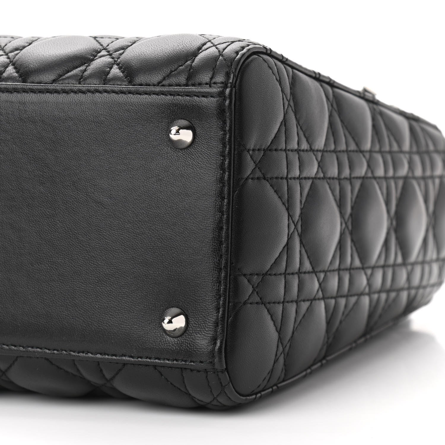 Christian Dior Lambskin Cannage Medium Lady Dior Black 10 of 10