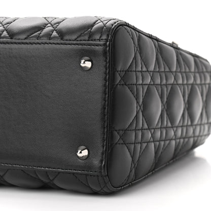 Christian Dior Lambskin Cannage Medium Lady Dior Black 10 of 10