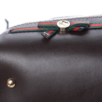 Gucci Monogram Web Mayfair Top Handle Satchel Dark Brown 14 of 19