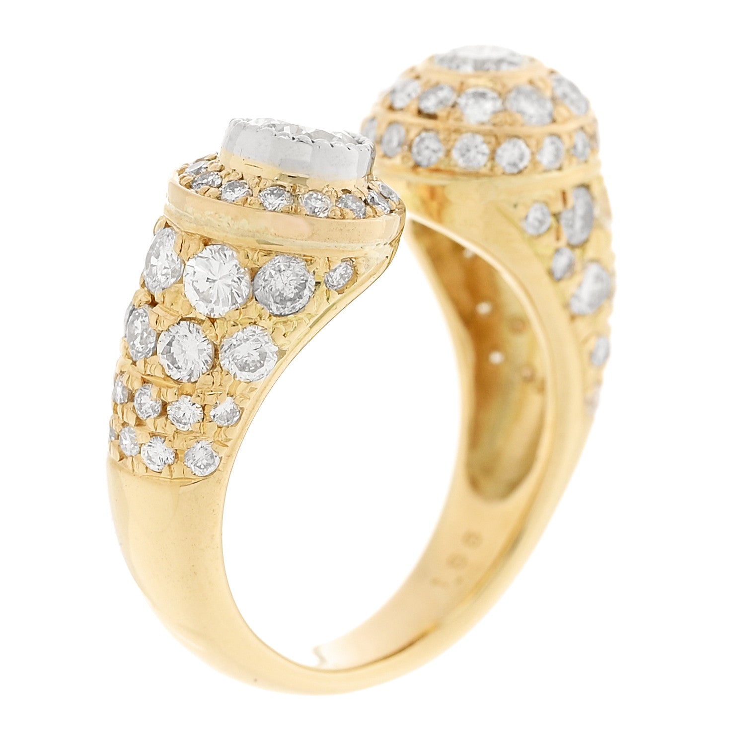 Parker & West by FASHIONPHILE 18K Yellow Gold Diamond 2.49ctw Split Ring  50 5.25 6 of 9