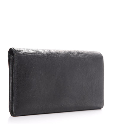 Balenciaga Agneau Classic Silver Hardware Money Wallet Black 2 of 12