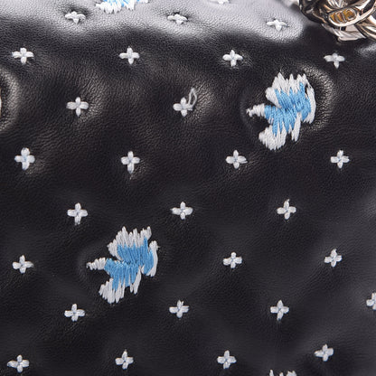 Christian Dior Lambskin Embroidered Medium Diorama Flap Bag Black 12 of 14