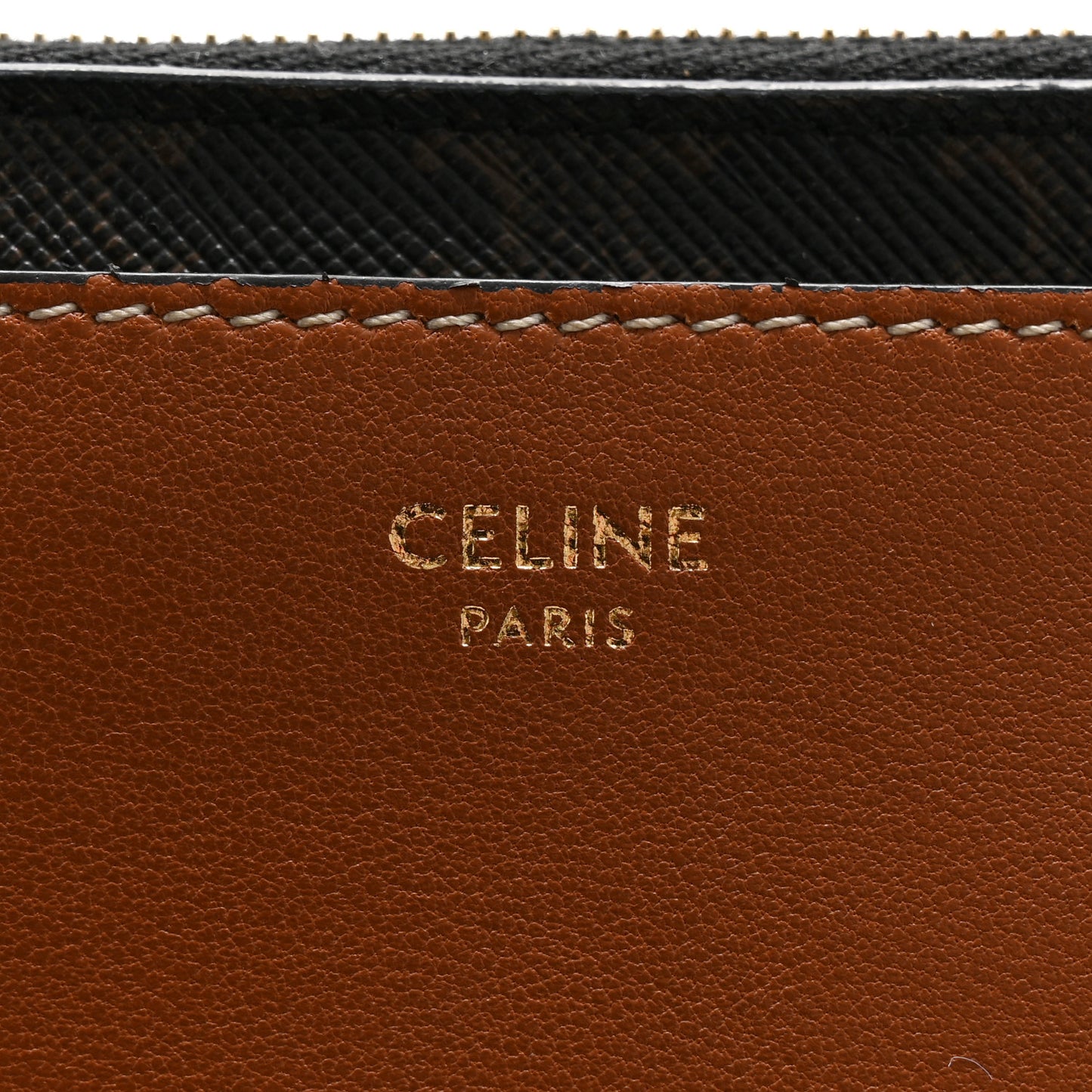 Triomphe Canvas Zipped Card Holder Tan