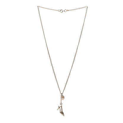 Chanel Crystal CC Heel Motif Necklace Gold 3 of 4