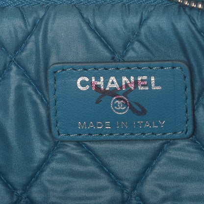 Chanel Patent Calfskin Quilted Beauty CC Clutch Blue 6 of 9