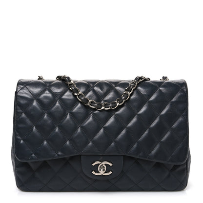 Chanel Lambskin Quilted Jumbo Single Flap Grey 1 of 12