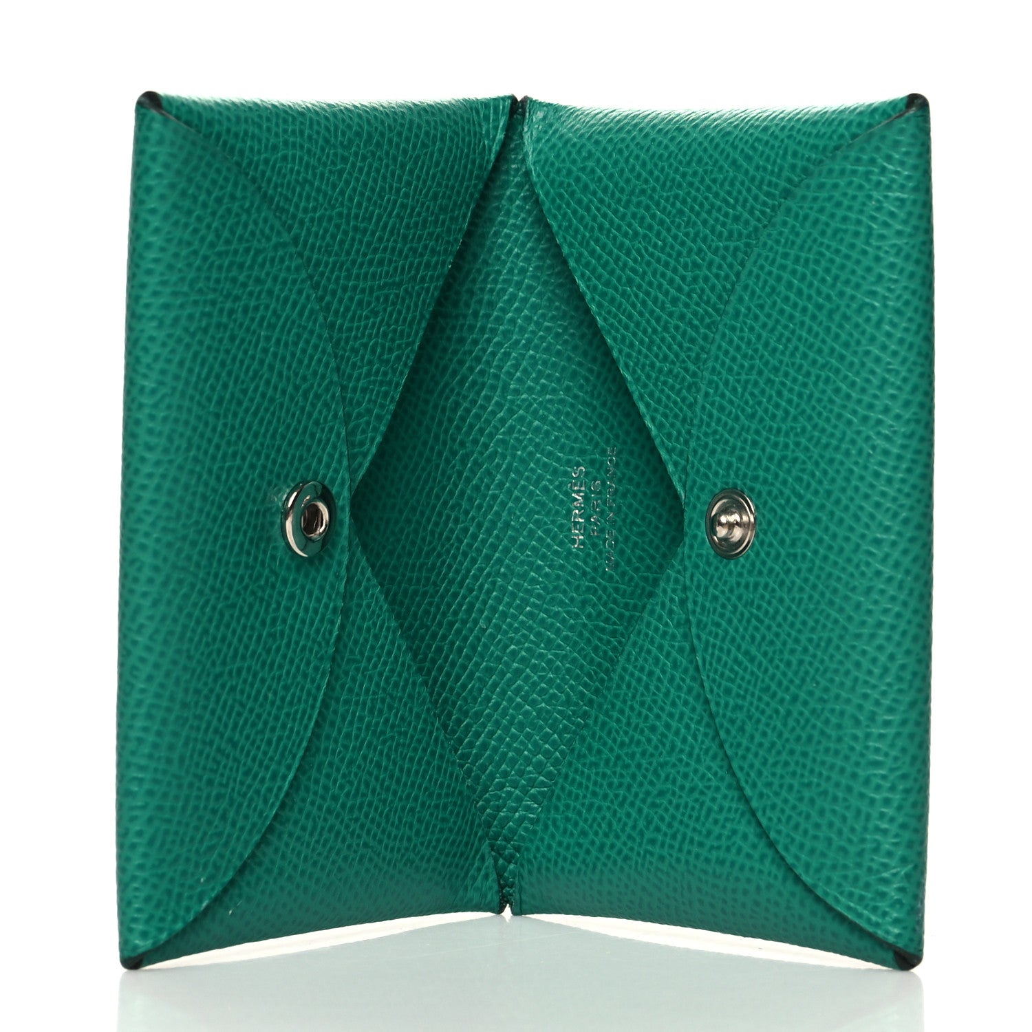 Hermes Epsom Calvi Card Case Vert Jade 5 of 10