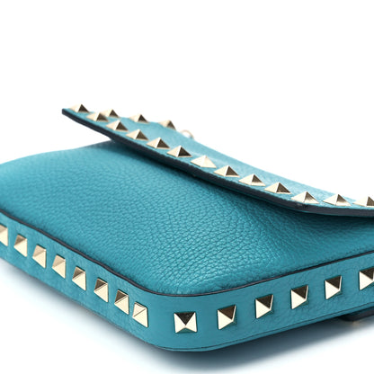 Valentino Garavani Grainy Calfskin Rockstud Crossbody Pouch Ultra Marine Green 11 of 11