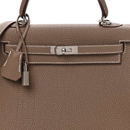 Hermes Togo Kelly Retourne 25 Etoupe 8 of 11