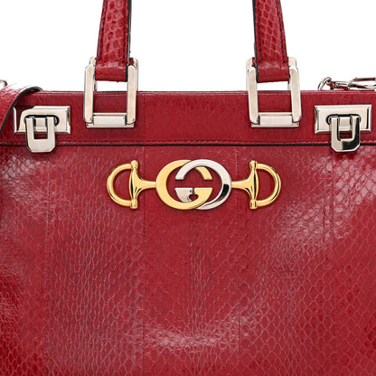 Gucci Snakeskin Small Zumi Top Handle Bag Romantic Cerise 7 of 10