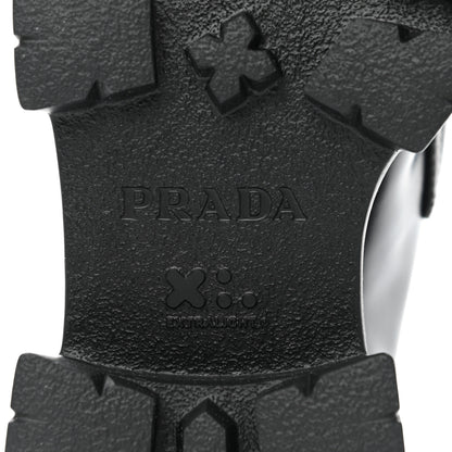 Prada Spazzolato Triangle Logo Monolith Pointy 55mm Loafers 38 Black 6 of 8