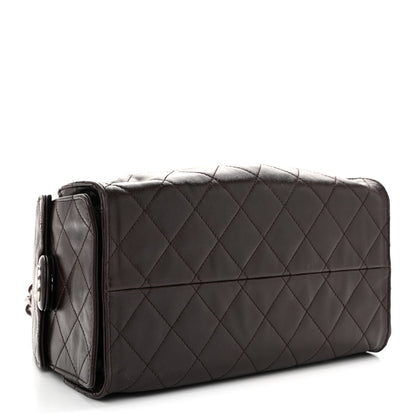 Chanel Shiny Crumpled Calfskin Quilted Small Chanel 25 Handbag Dark Brown 4 of 10