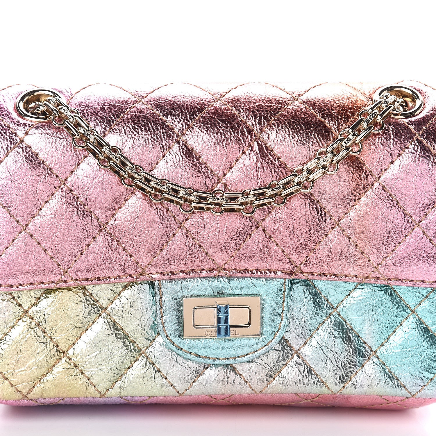 Chanel Metallic Goatskin Quilted Mini 2.55 Reissue Flap Multicolor 7 of 9