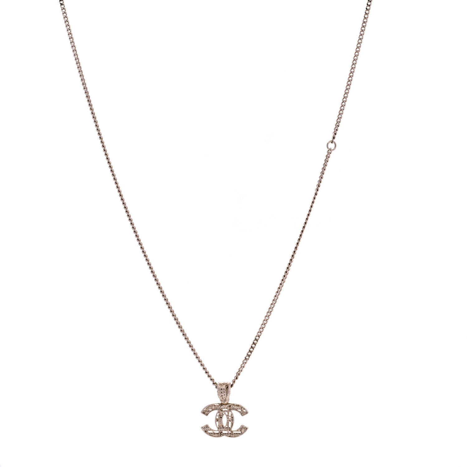 Chanel Tweed Effect CC Necklace Gold 1 of 6