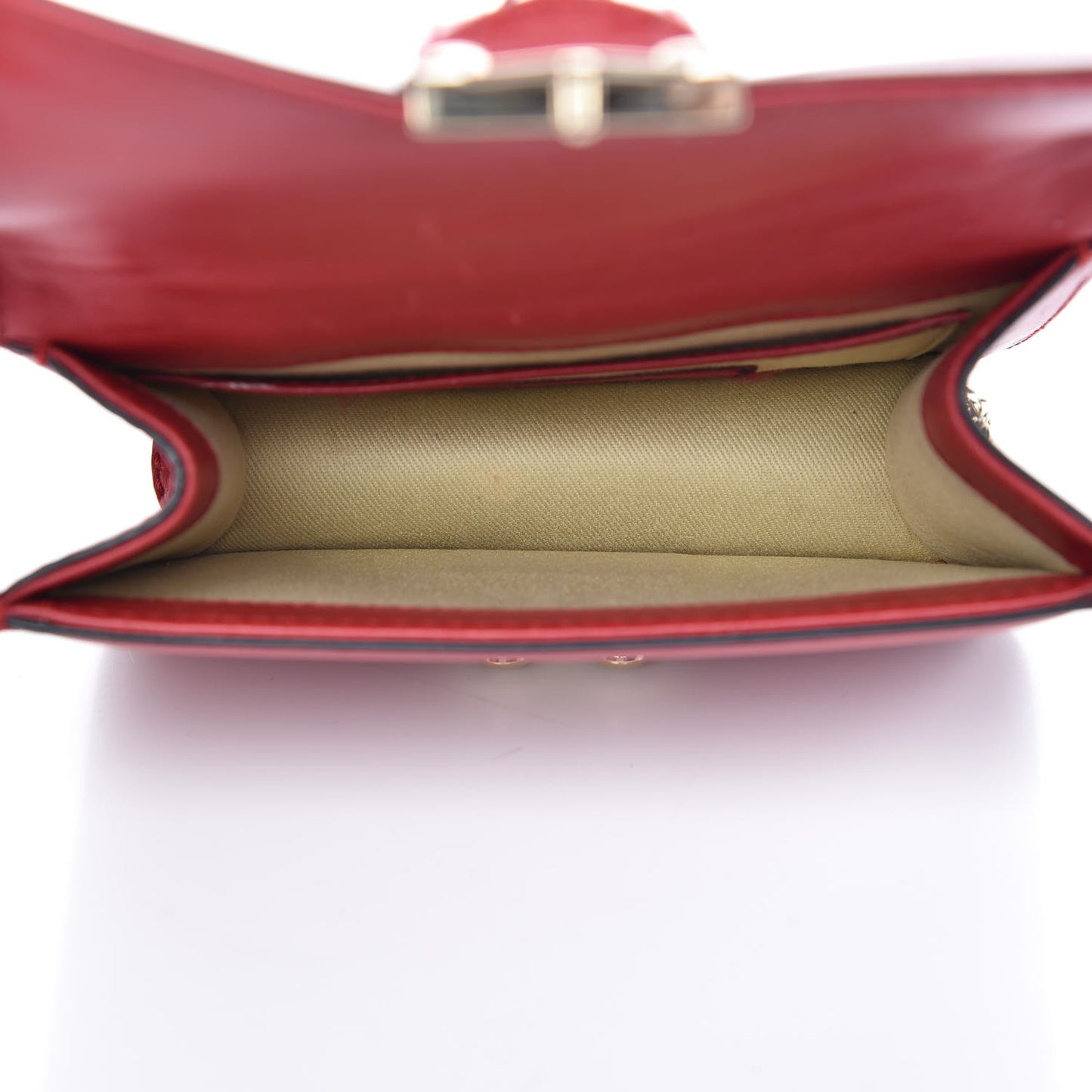 Vitello Mini Glam Lock Rockstud Flap Red