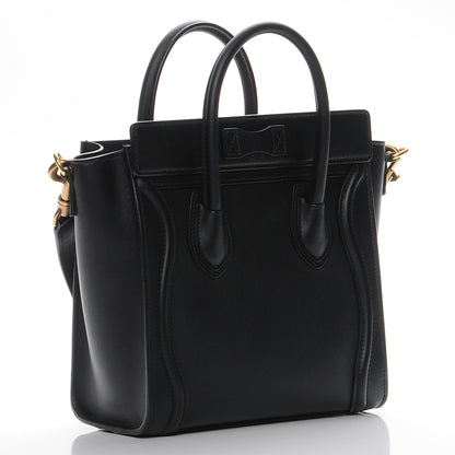 Celine Smooth Calfskin Nano Luggage Black 4 of 8