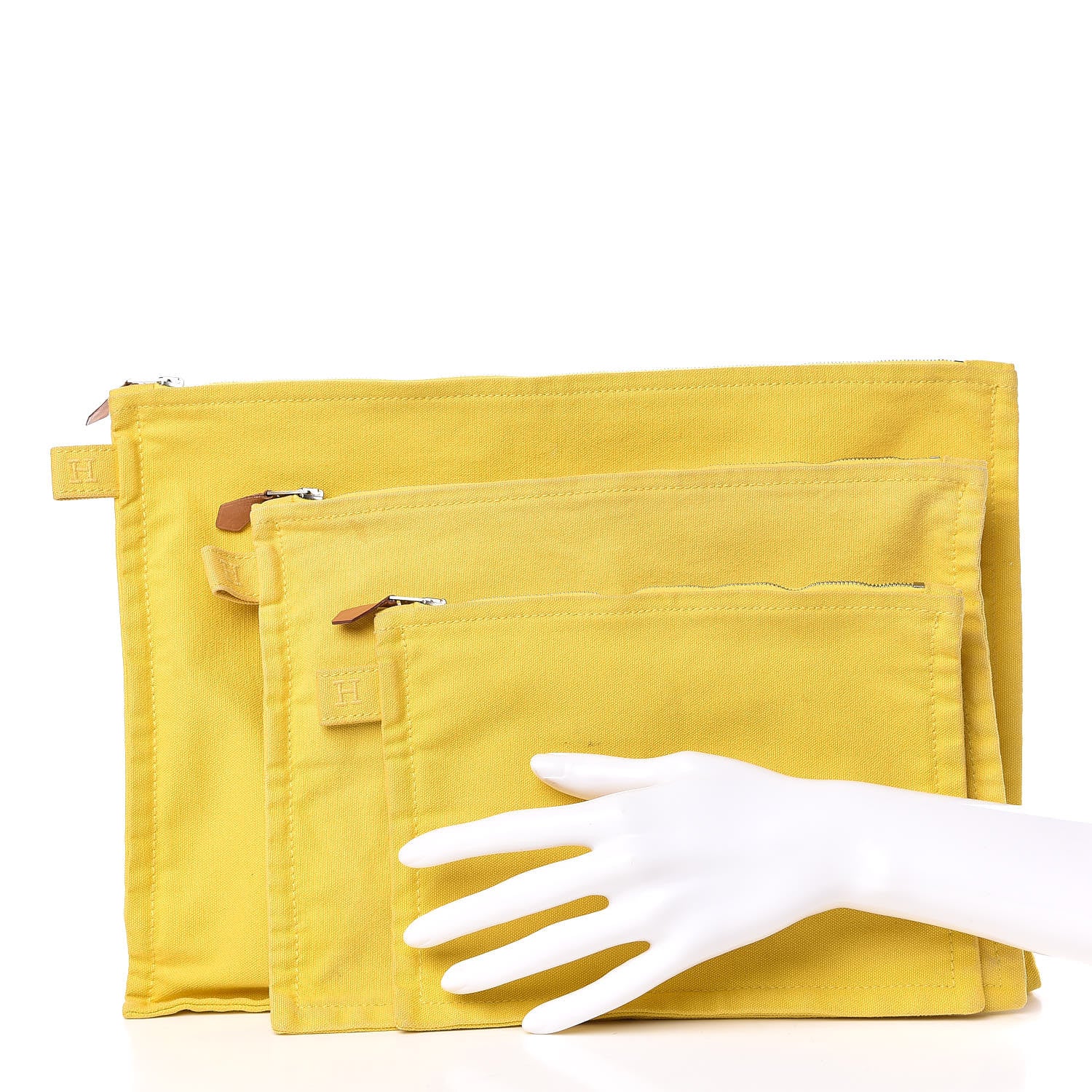 Hermes Cotton Canvas Bora Bora Pouch Set 2 of 23