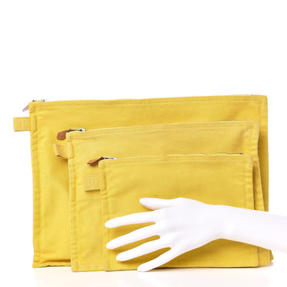 Hermes Cotton Canvas Bora Bora Pouch Set 2 of 23