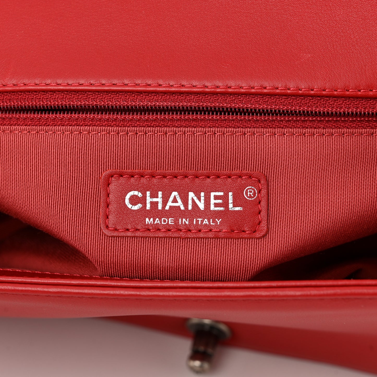 Calfskin Quilted New Medium Boy Flap Red