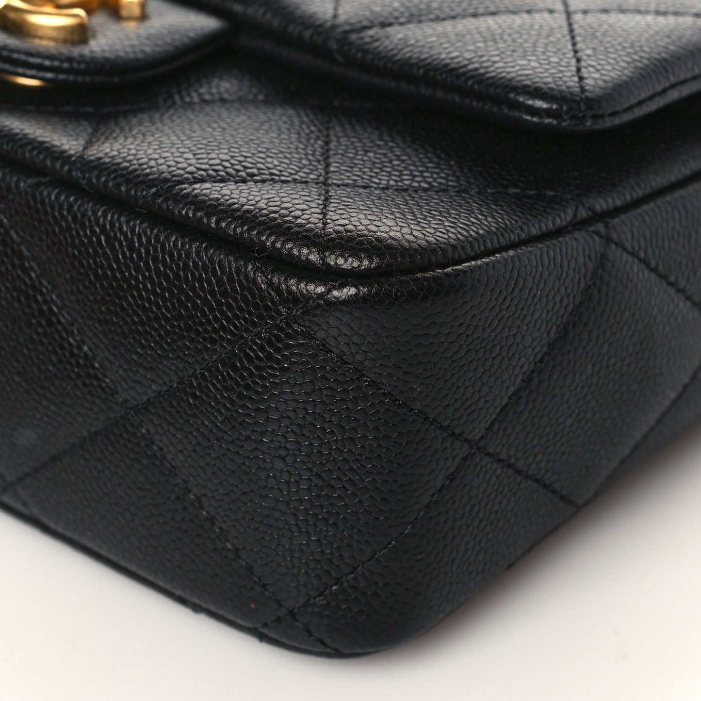 Caviar Quilted Mini Sweetheart Rectangular Flap Black