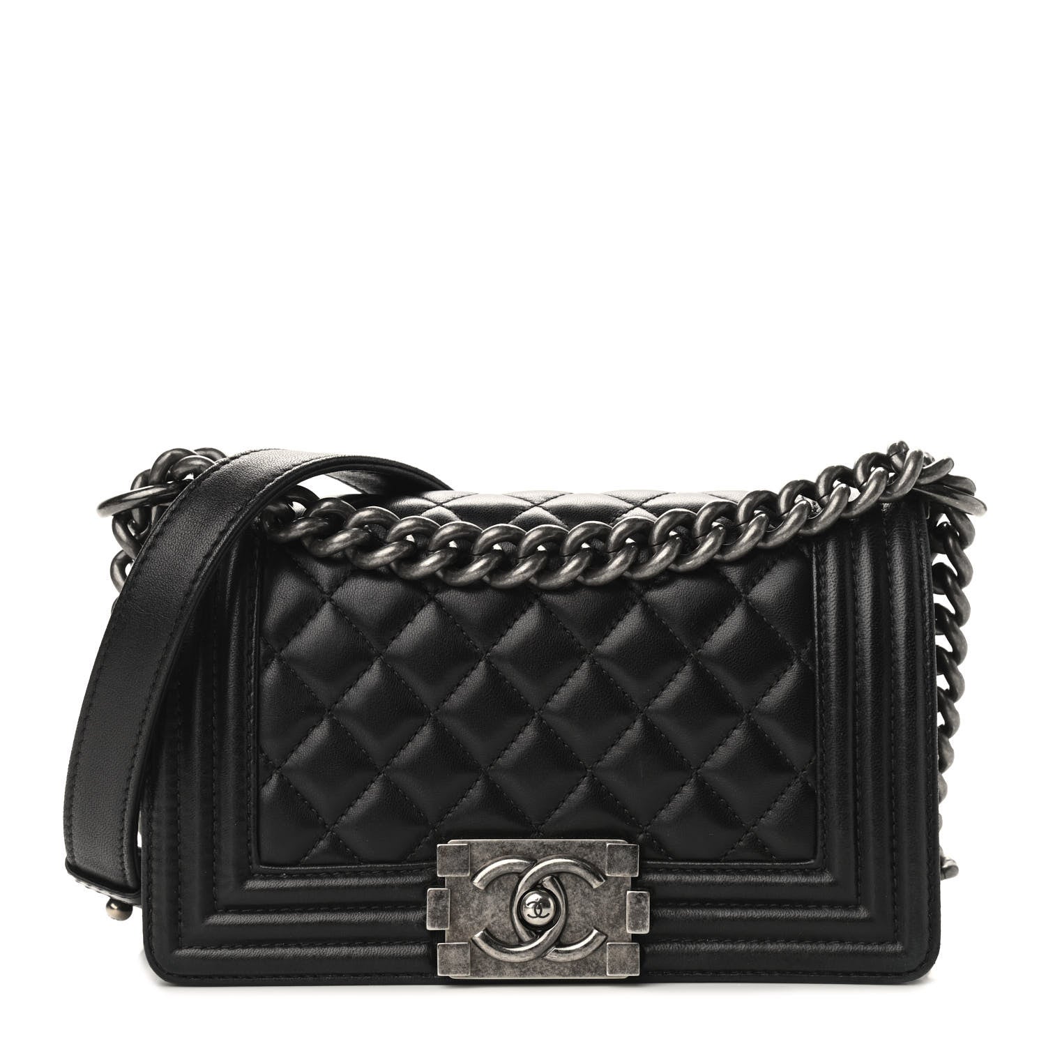 Chanel Lambskin Quilted Small Boy Flap Black 1 of 10