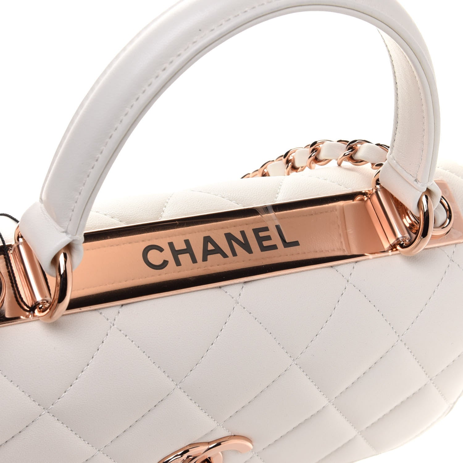 Chanel Lambskin Quilted Small Trendy CC Dual Handle Flap Bag White 10 of 13