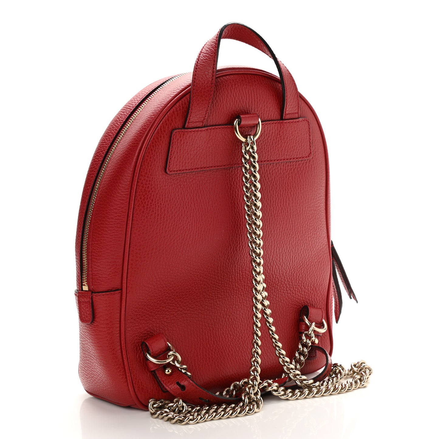 Pebbled Calfskin Soho Chain Backpack Hibiscus Red