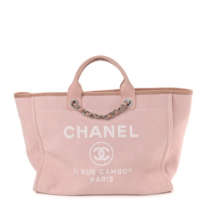 Chanel Canvas Large Deauville Tote Pink 1 of 9