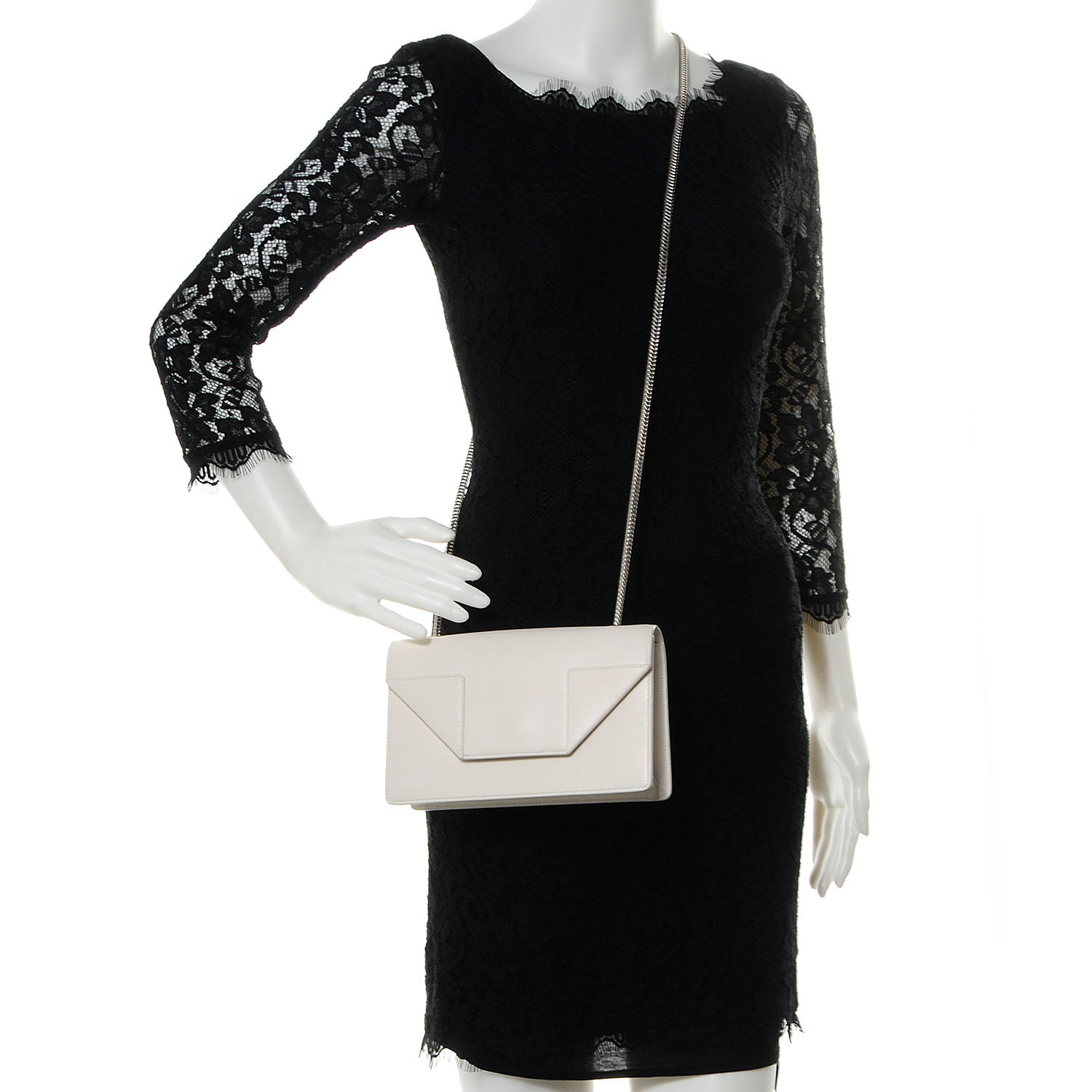 Saint Laurent Leather Mini Betty Ivory 2 of 10