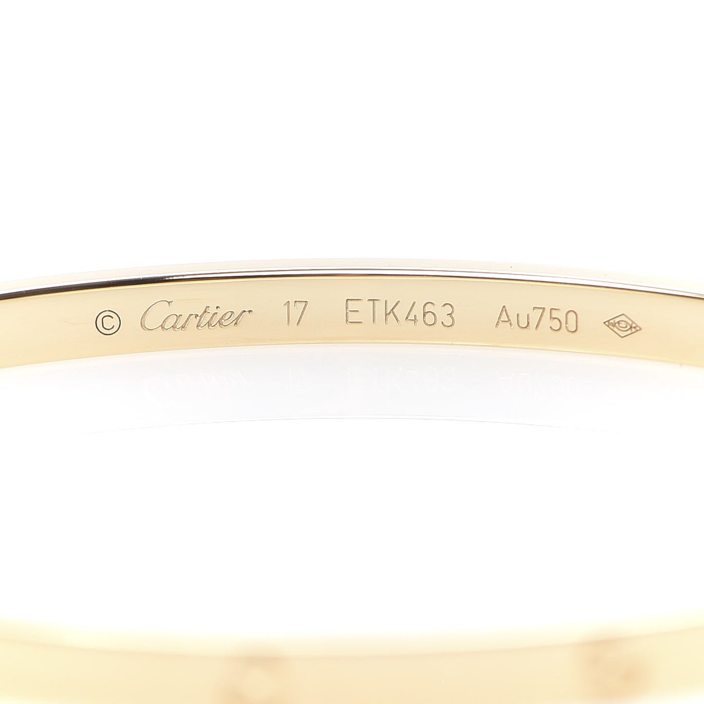 18K Yellow Gold Small LOVE Bracelet 17