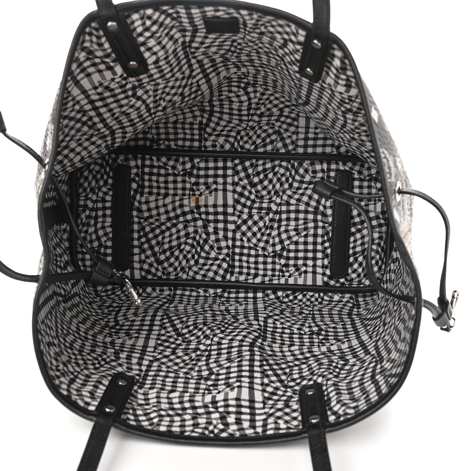 MCM Visetos Medium Anya Zip Top Shopper Tote Black 8 of 15