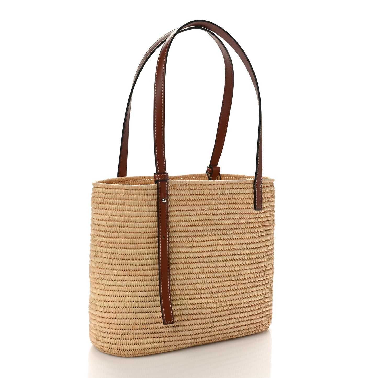 Raffia Small Square Basket Tote Bag Natural Tan
