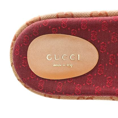 Gucci Canvas GG Monogram Angelina Platform Slide Sandals 36.5 Beige Ruggine 8 of 8