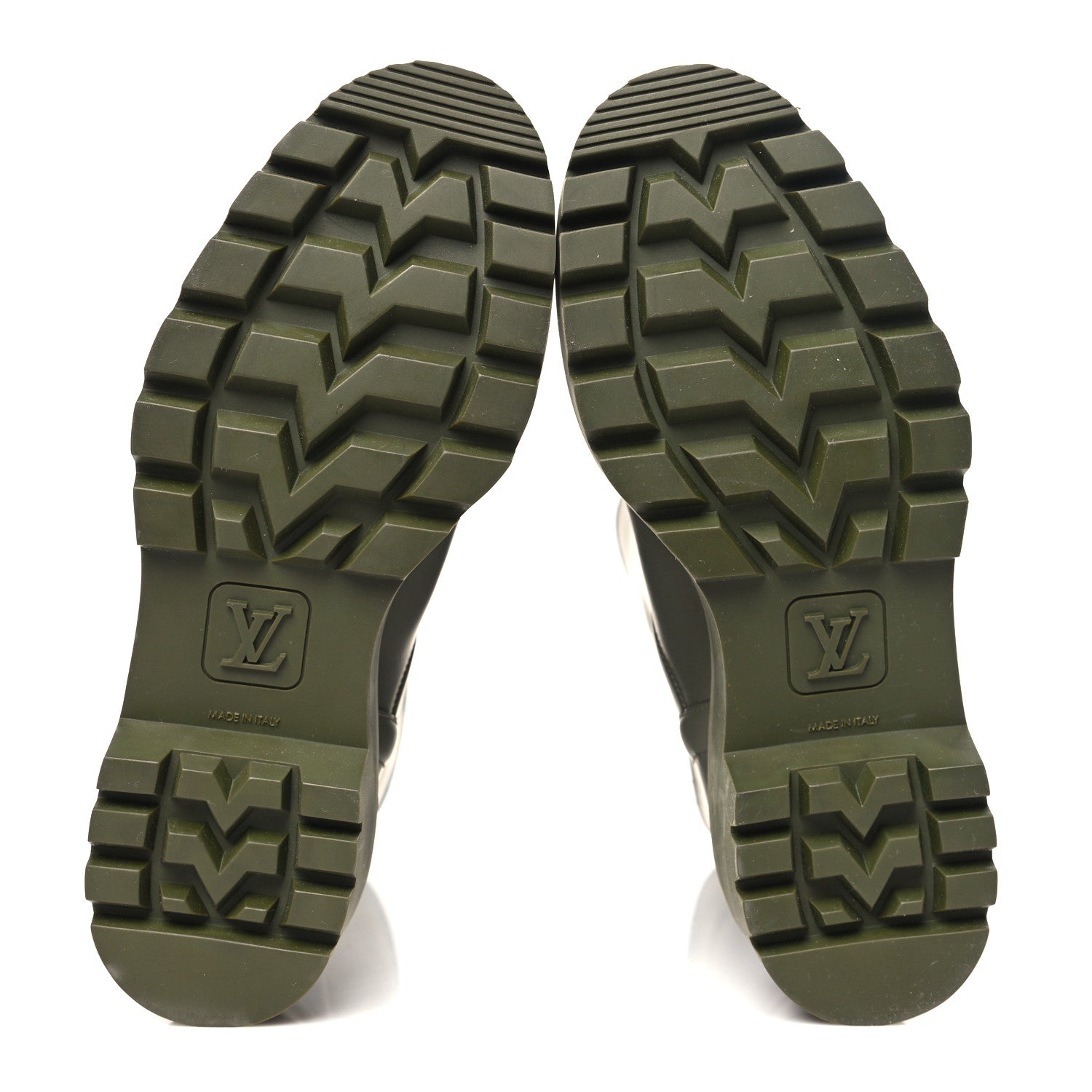 Louis Vuitton Rubber Calfskin Territory Flat Boots 38 Khaki 5 of 9
