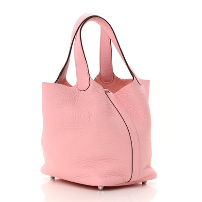 Hermes Taurillon Clemence Picotin Lock 18 PM Rose Sakura 3 of 14