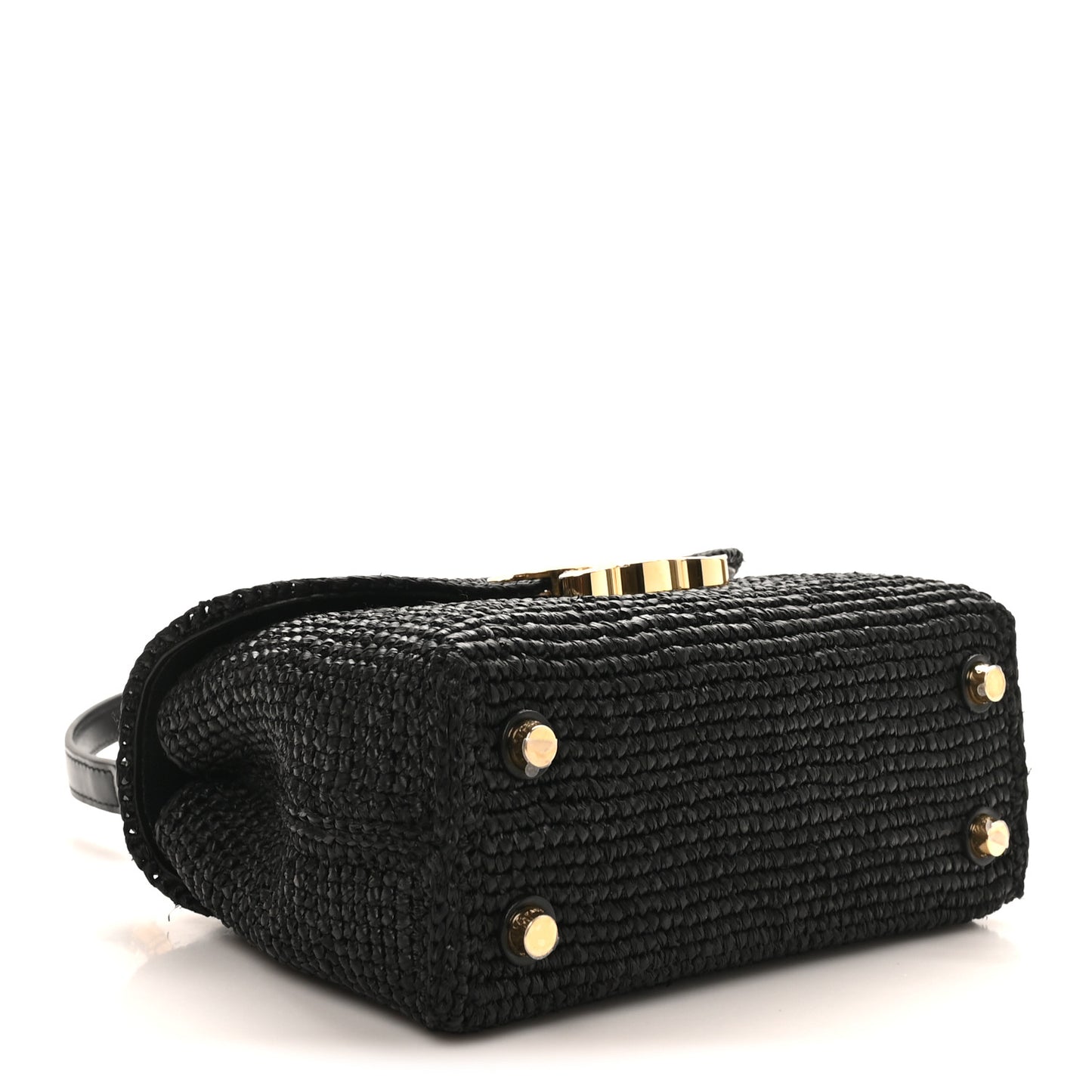 Raffia Calfskin Teen Nino Black