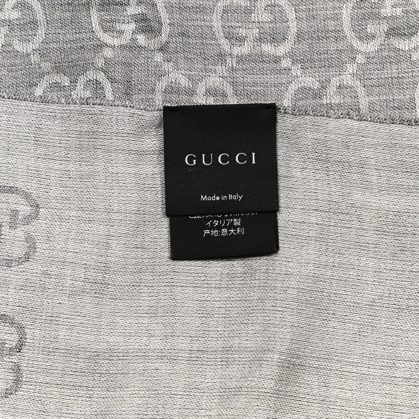 Wool Silk GG Monogram GGNat Scarf Lead