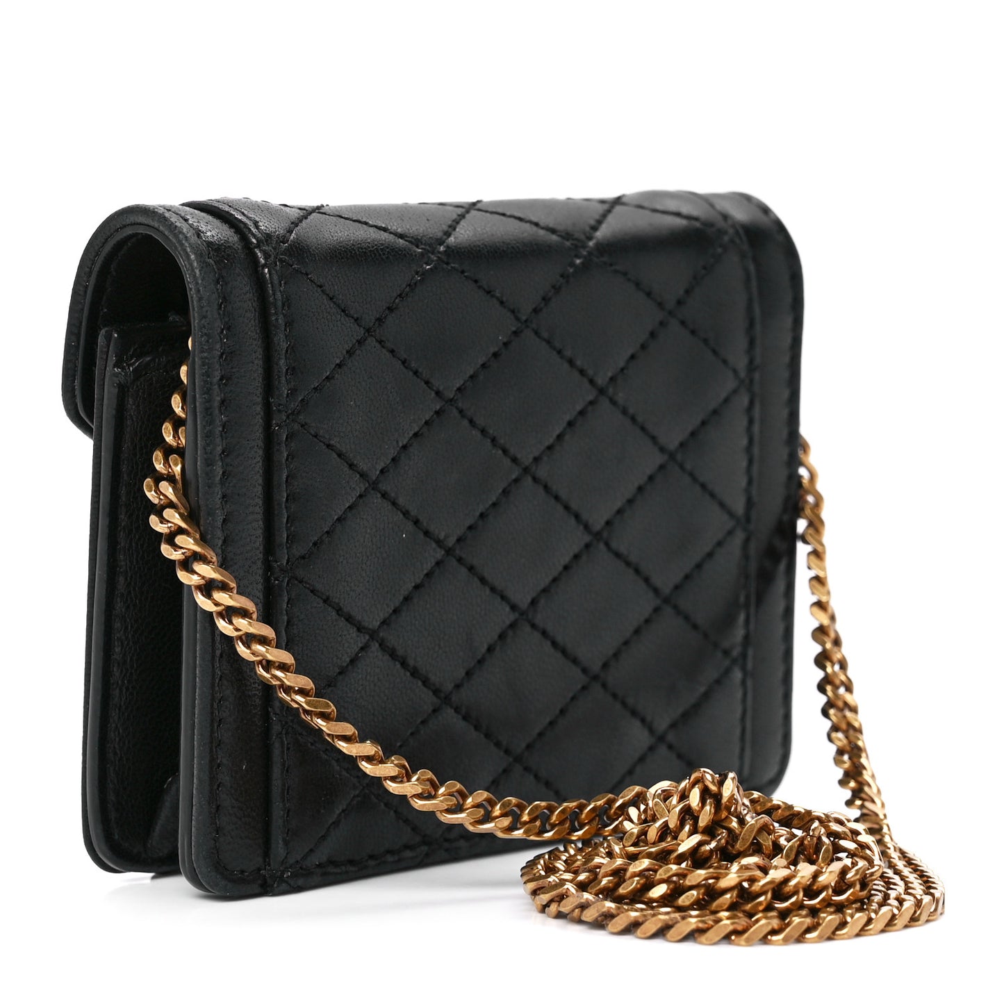Lambskin Quilted Micro Gaby Bag Black