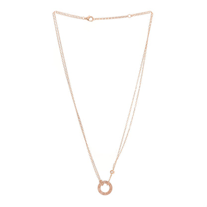 Cartier 18K Pink Gold 2 Diamond LOVE Necklace 3 of 6