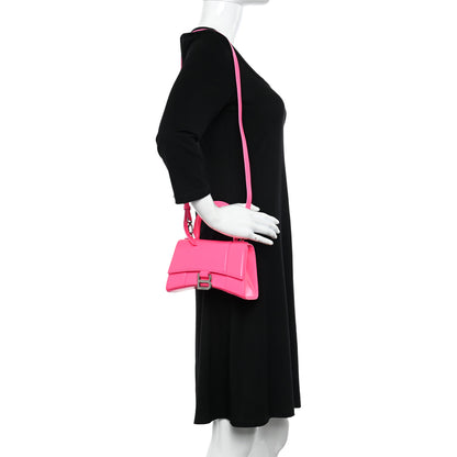 Balenciaga Shiny Box Calfskin Hourglass Top Handle Bag XS Hot Pink 2 of 13
