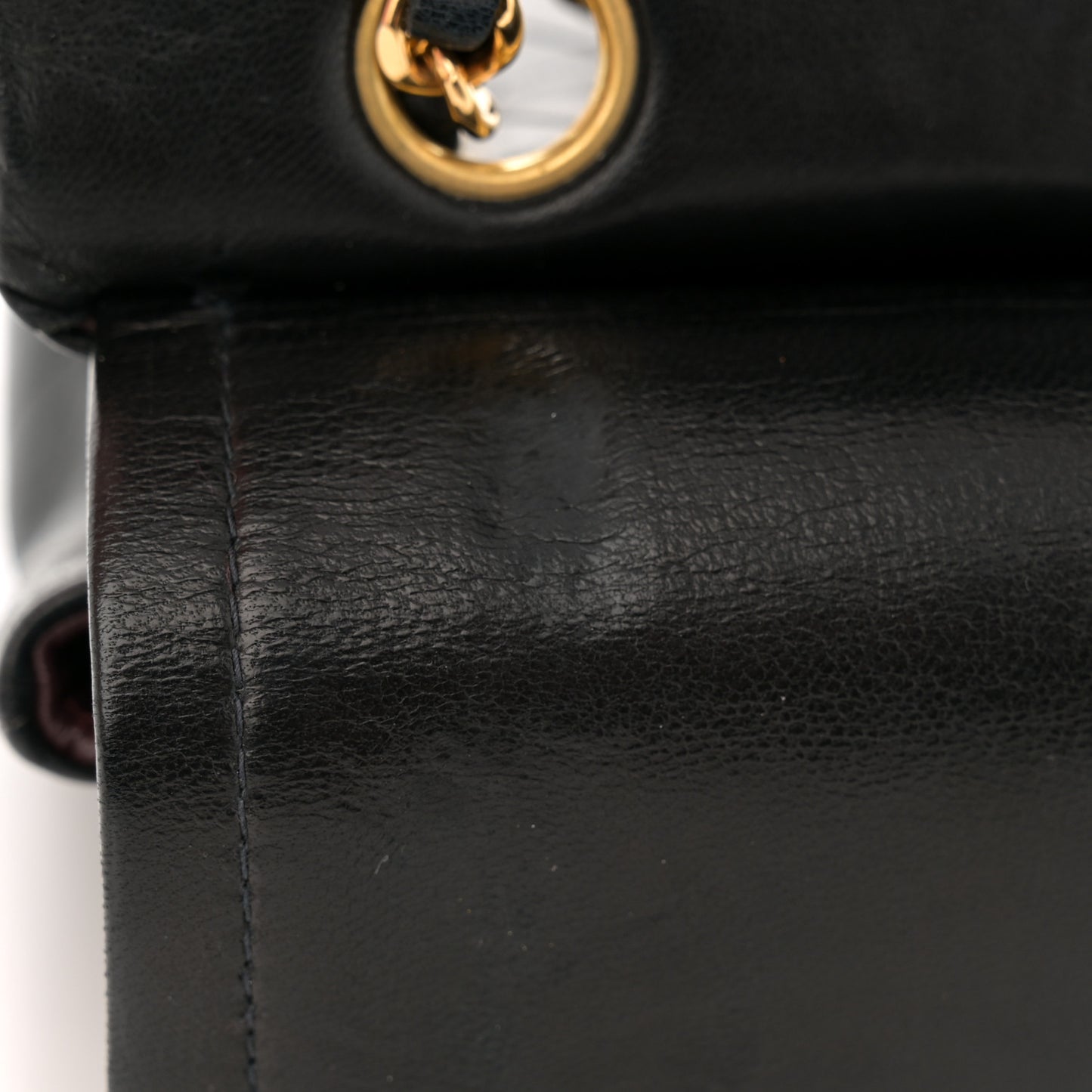 Lambskin Quilted Small Double Flap Black