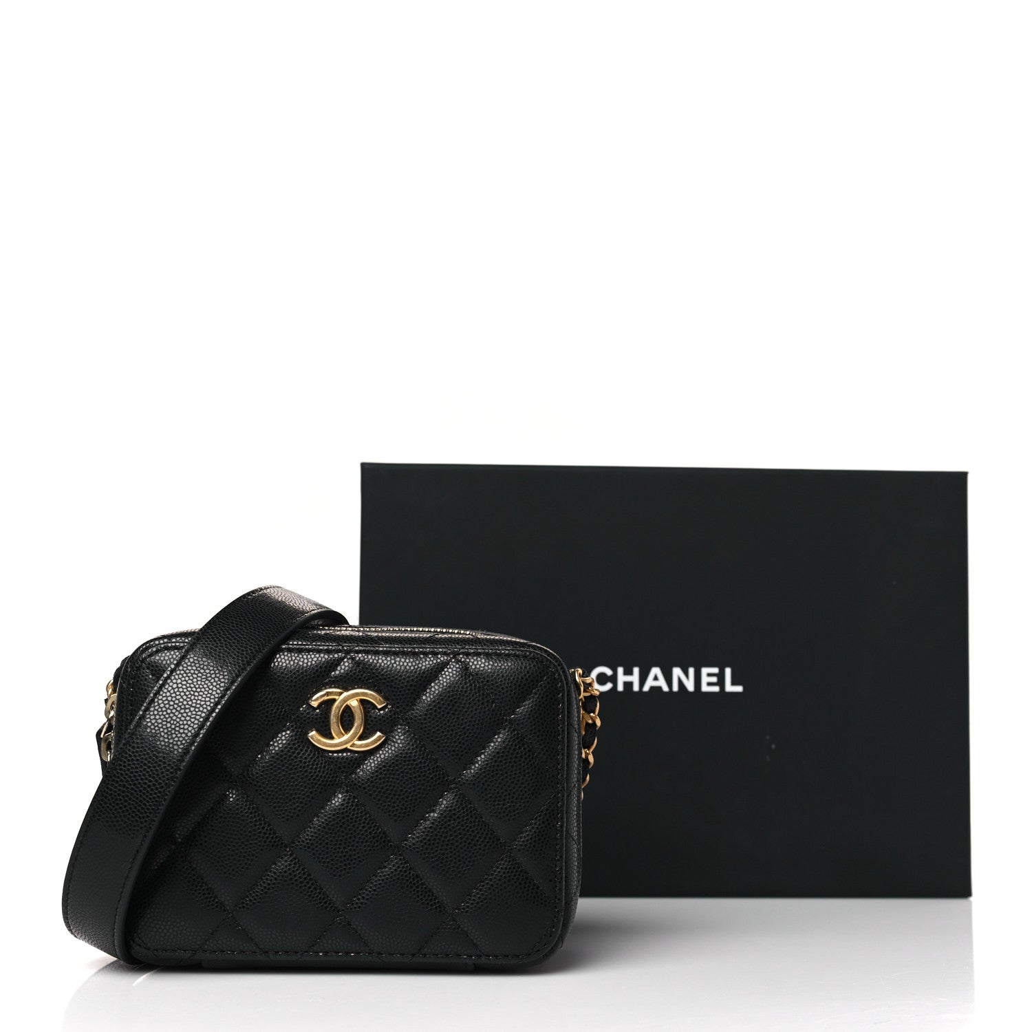 Chanel Caviar Quilted Twist Your Buttons Clutch With Chain Black 9 of 9