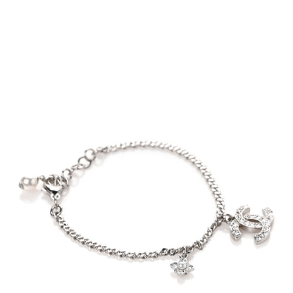 Chanel Crystal Pearl CC Bracelet Silver 1 of 6