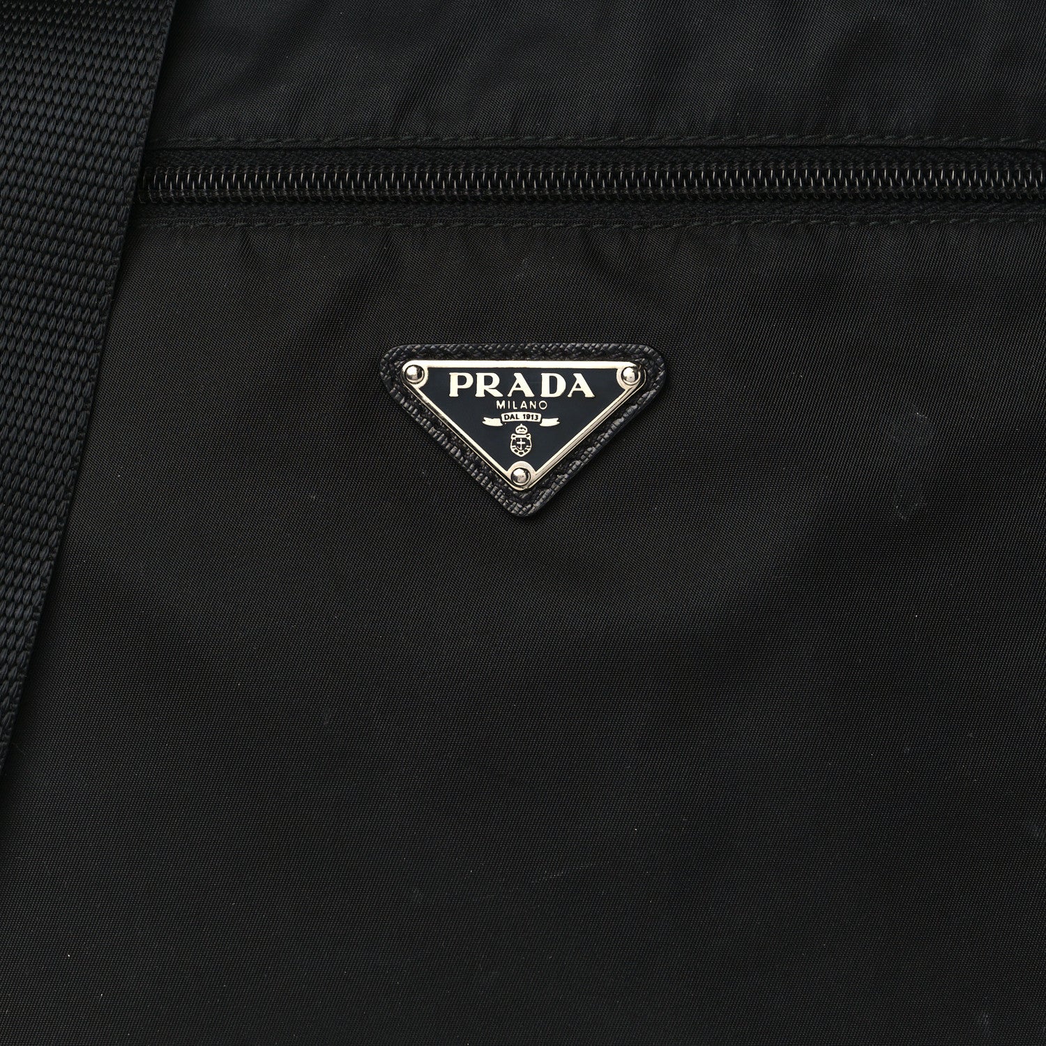 Prada Tessuto Nylon Saffiano Flat Messenger Bag Black 7 of 9