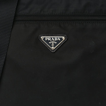 Prada Tessuto Nylon Saffiano Flat Messenger Bag Black 7 of 9