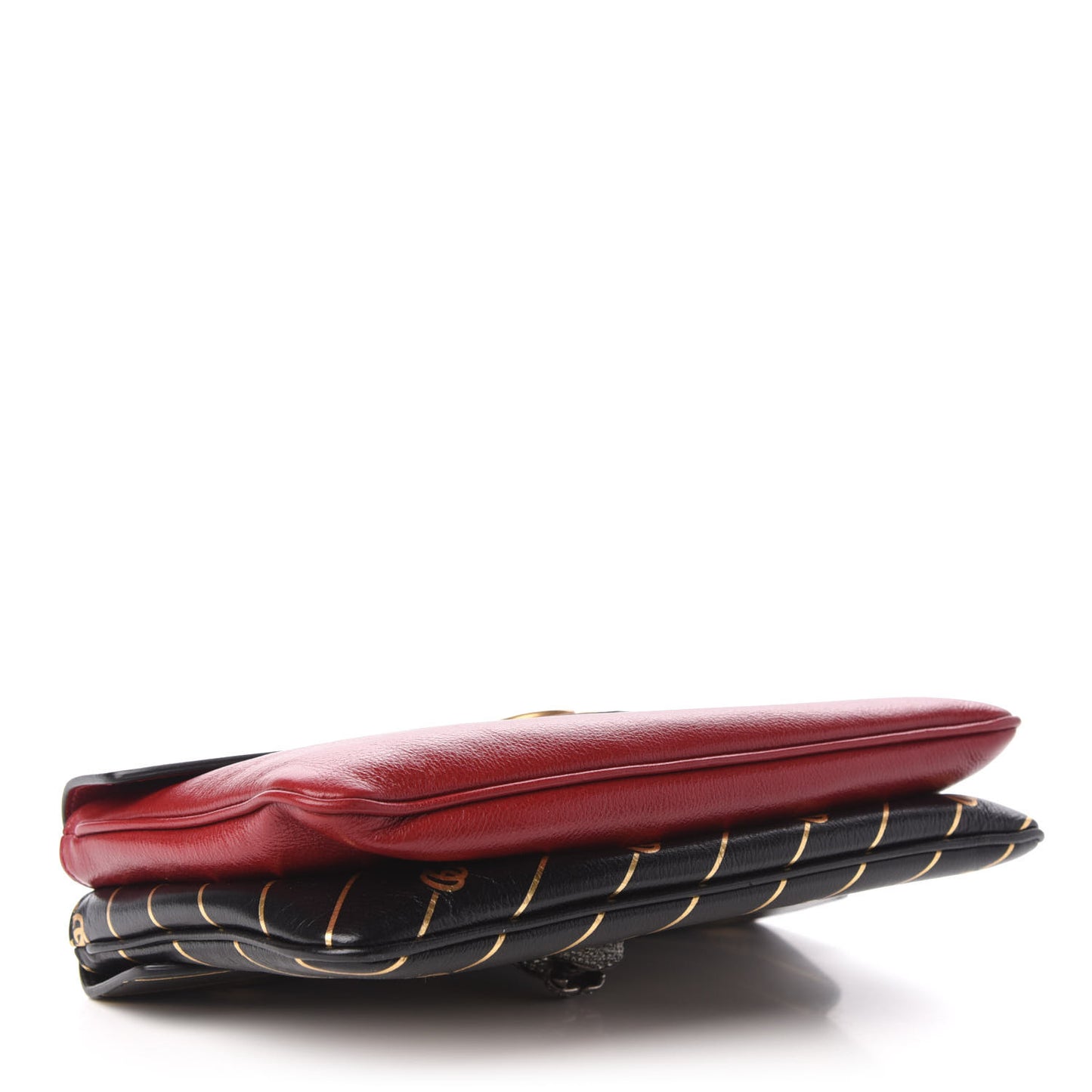 Calfskin Diagonal GG Medium Thiara Double Envelope Shoulder Bag Black Red