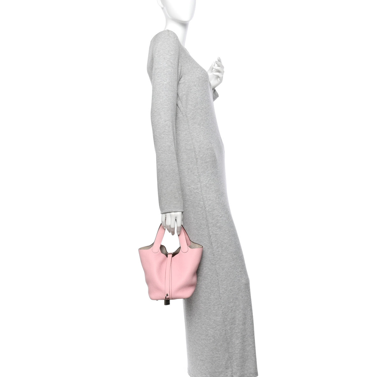 Hermes Taurillon Clemence Picotin Lock 18 PM Rose Sakura 2 of 14