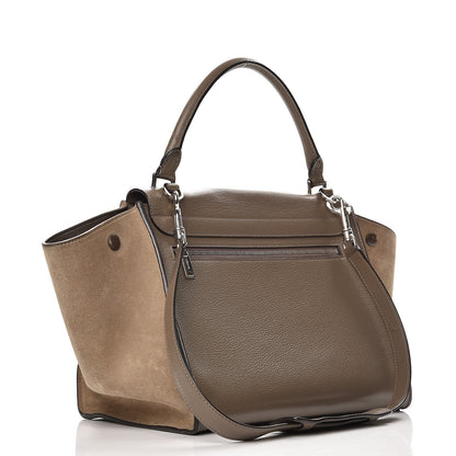 Celine Drummed Calfskin Suede Medium Trapeze Souris 4 of 10